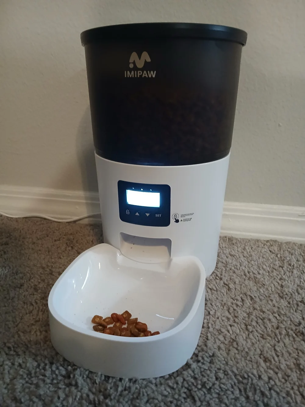 Automatic Pet Feeder in White and Blue